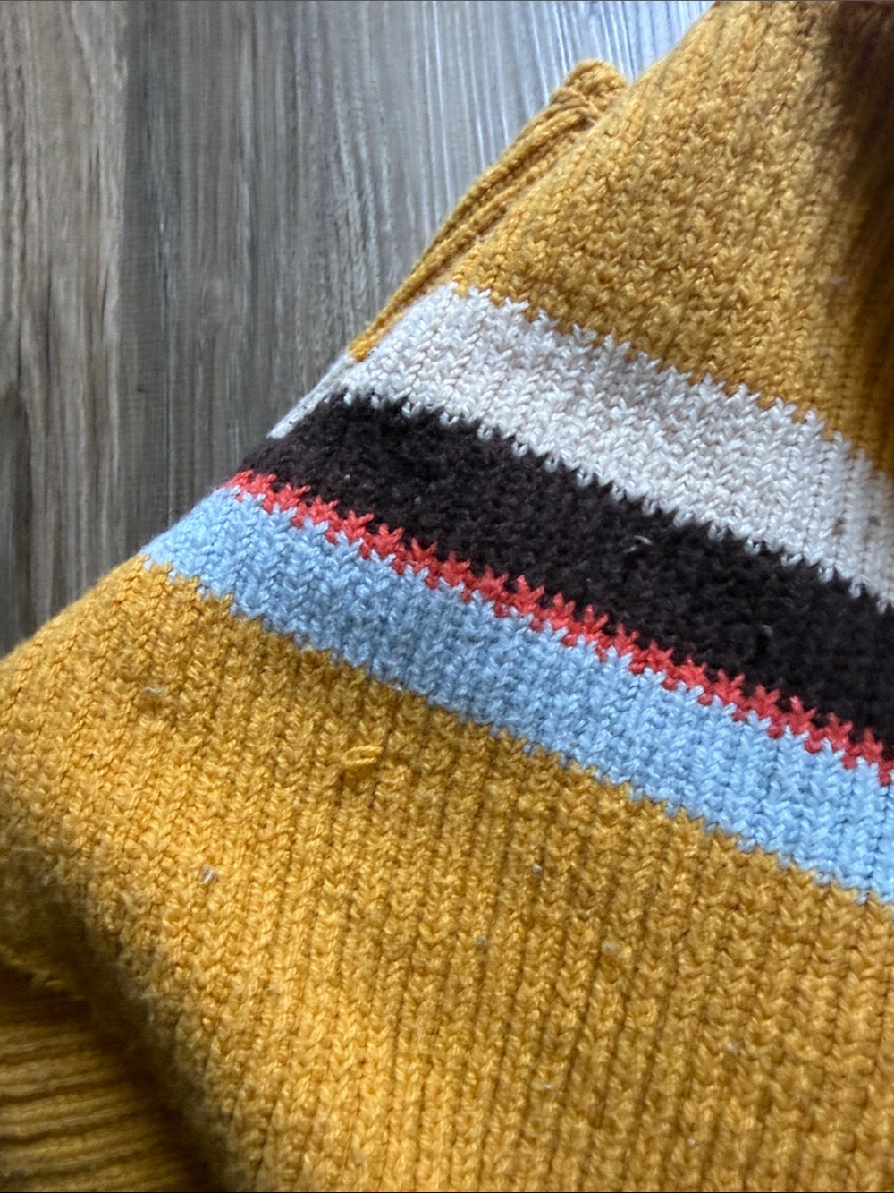 Free people Mustard Stripe Zip-Front Women's Sweater - Picture 6 of 6